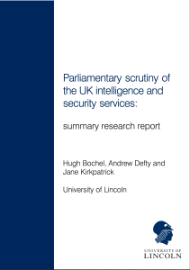 Parliamentary Scrutiny of the Research and Intelligence Services